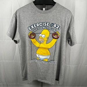 Vintage Y2K 2000s The Simpsons Homer Simpson Funny Gym T Shirt Size Large